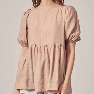 Ladies Junior Lace Up Back Babydoll Tunic Top - FINAL CLEARANCE